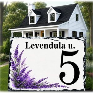 Házszámtábla levendula mintával - Meska.hu