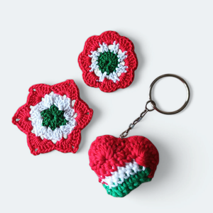 Kokárda + kulcstartó  csomag, Ékszer, Kitűző és Bross, Kitűző, Horgolás, MESKA