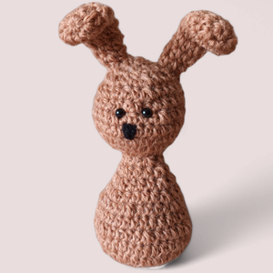 Nyuszi nugátbarna 14 cm-es  - Meska.hu