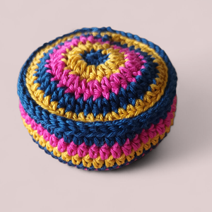 Footbag/Babzsák kék-sárga-pink, Játék & Sport, Sport és kikapcsolódás, Labdajátékok, Horgolás, MESKA