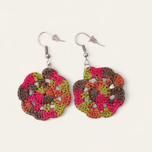 Csipkerózsa fülbevaló ősz, Ékszer, Fülbevaló, Lógó fülbevaló, Horgolás, MESKA