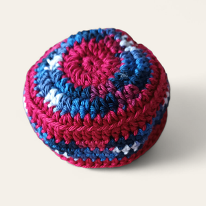 Footbag/Babzsák bordó-kék - Meska.hu