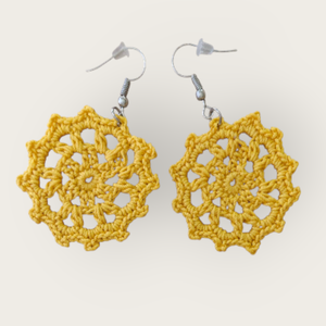 Kristály fülbevaló sárga , Ékszer, Fülbevaló, Lógó fülbevaló, Horgolás, MESKA