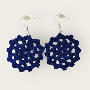 Kristály fülbevaló sötétkék , Ékszer, Fülbevaló, Lógó fülbevaló, Horgolás, MESKA