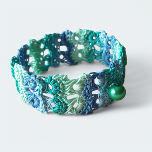 Csipke karkötő 2 soros türkiz színváltós  - Meska.hu