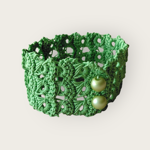 Csipke karkötő 3 soros zöld, Ékszer, Karkötő, Fonott karkötő, , MESKA