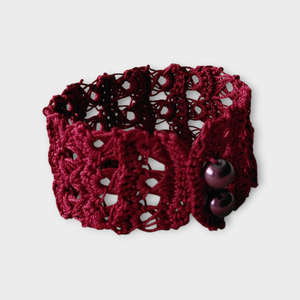 Csipke karkötő 3 soros bordó, Ékszer, Karkötő, Fonott karkötő, , MESKA