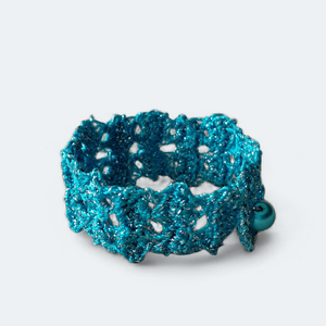 Csipke karkötő 2 soros türkiz  , Ékszer, Karkötő, Fonott karkötő, , MESKA