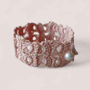 Csipke karkötő 2 soros lazac , Ékszer, Karkötő, Fonott karkötő, , MESKA