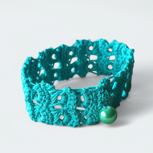 Csipke karkötő 2 soros türkizzöld , Ékszer, Karkötő, Fonott karkötő, , MESKA