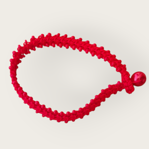 Zsinór karkötő piros  - Meska.hu