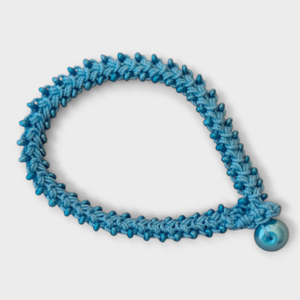 Zsinór karkötő világoskék  - Meska.hu