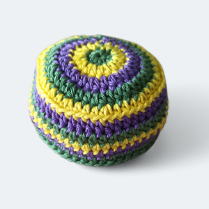 Footbag/Babzsák lila-zöld-sárga - Meska.hu