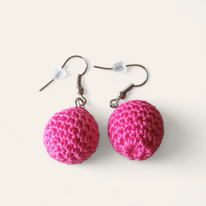 Golyó fülbevaló pink  - Meska.hu