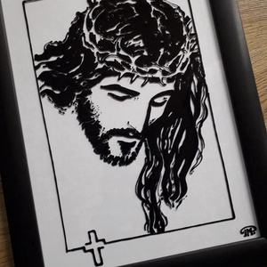 Jézus  - művészet - festmény - üvegfestmény - Meska.hu