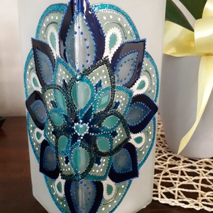 Mandala lámpa - művészet - festmény - üvegfestmény - Meska.hu