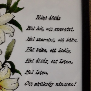 Liliomos Házi áldás - művészet - festmény - üvegfestmény - Meska.hu