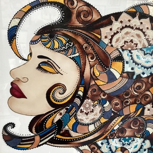 Mandalás hölgy - otthon & életmód - dekoráció - kép & falikép - üvegkép - Meska.hu