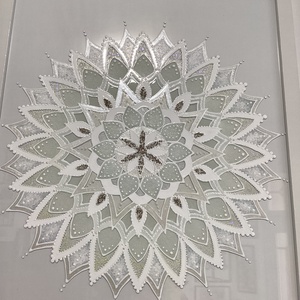 Fehér Mandala, Otthon & Életmód, Dekoráció, Kép & Falikép, Üvegkép, , MESKA