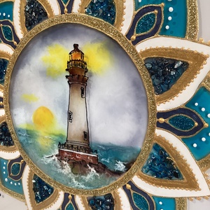 Tenger Mandala - otthon & életmód - dekoráció - kép & falikép - üvegkép - Meska.hu