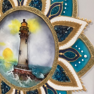 Tenger Mandala - otthon & életmód - dekoráció - kép & falikép - üvegkép - Meska.hu