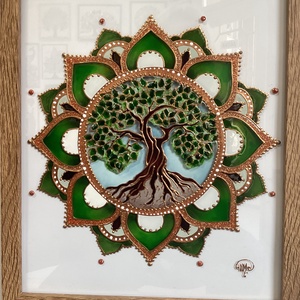 Életfás Mandala Üvegfestmény, Otthon & Életmód, Dekoráció, Kép & Falikép, Üvegkép, Üvegművészet, MESKA