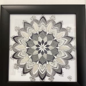 Szürke mandala üvegfestmény, Otthon & Életmód, Dekoráció, Kép & Falikép, Üvegkép, Üvegművészet, MESKA