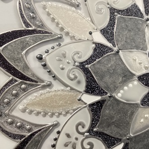 Szürke mandala üvegfestmény - otthon & életmód - dekoráció - kép & falikép - üvegkép - Meska.hu