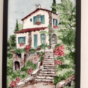 Mediterrán üvegfestmény, Otthon & Életmód, Dekoráció, Kép & Falikép, Üvegkép, Üvegművészet, MESKA