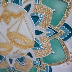 Mérleg mandala üvegfestmény - otthon & életmód - dekoráció - kép & falikép - üvegkép - Meska.hu