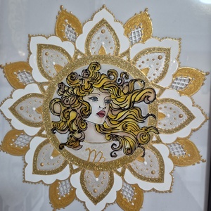 Szűz mandala üvegfestmény, Otthon & Életmód, Dekoráció, Kép & Falikép, Üvegkép, Festészet, MESKA