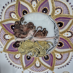 Nyilas mandala üvegfestmény - otthon & életmód - dekoráció - kép & falikép - üvegkép - Meska.hu