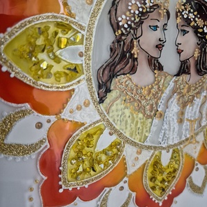 Ikrek mandala üvegfestmény - otthon & életmód - dekoráció - kép & falikép - üvegkép - Meska.hu