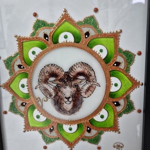 Kos mandala üvegfestmény, Otthon & Életmód, Dekoráció, Kép & Falikép, Üvegkép, Festészet, MESKA