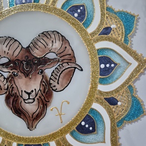 Kos mandala üvegfestmény - otthon & életmód - dekoráció - kép & falikép - üvegkép - Meska.hu