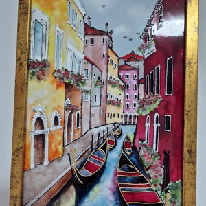 Velence üvegfestmény - Meska.hu