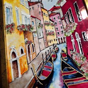 Velence üvegfestmény - otthon & életmód - dekoráció - kép & falikép - üvegkép - Meska.hu