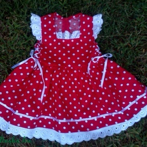 Piros pöttyös lányka ruha -  - Meska.hu