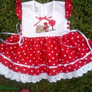 Piros pöttyös lányka ruha -  - Meska.hu