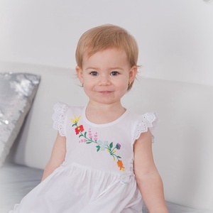 Oldalt fűzős, kalocsai hímzett lányka ruha. - ruha & divat - gyerekruha - ruha - Meska.hu