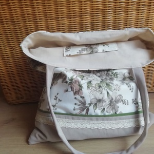Lenvászon bevásárló táska, belső, külső  zsebbel, béléssel. - táska & tok - bevásárlás & shopper táska - shopper, textiltáska, szatyor - Meska.hu