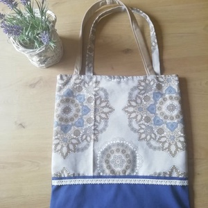 Lenvászon bevásárló táska, belső  zsebbel, béléssel.   - táska & tok - bevásárlás & shopper táska - shopper, textiltáska, szatyor - Meska.hu