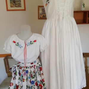 Baba mama magyaros hímzett ruha - ruha & divat - páros szett - anya-lánya szett - Meska.hu