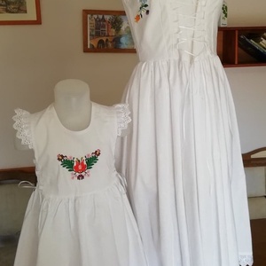 Baba mama magyaros hímzett ruha - ruha & divat - páros szett - anya-lánya szett - Meska.hu