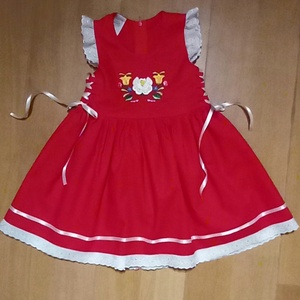 Lányka ruha kalocsai hímzéssel, Ruha & Divat, Babaruha & Gyerekruha, Szoknya, Hímzés, Varrás, MESKA