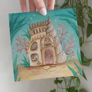 Sellőlak PRINT - 14x14cm, Művészet, Grafika & Illusztráció, Művészi nyomat, Festészet, MESKA