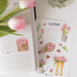 TULIPÁNOK matrica ív - otthon & életmód - papír, írószer - matrica, matrica csomag - Meska.hu