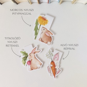 MÁGNESES KÖNYVJELZŐ - nyuszik - könyv & zene - könyvjelző - Meska.hu