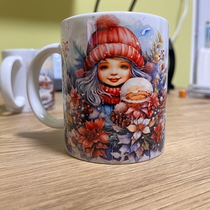 Karácsonyi bögre, Otthon & Életmód, Konyhafelszerelés, tálalás, Tálalás, Bögre & Csésze, Fotó, grafika, rajz, illusztráció, Decoupage, transzfer és szalvétatechnika, MESKA
