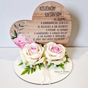 Édesanya köszöntő tábla, Esküvő, Emlék & Ajándék, Szülőköszöntő ajándék, Virágkötés, MESKA